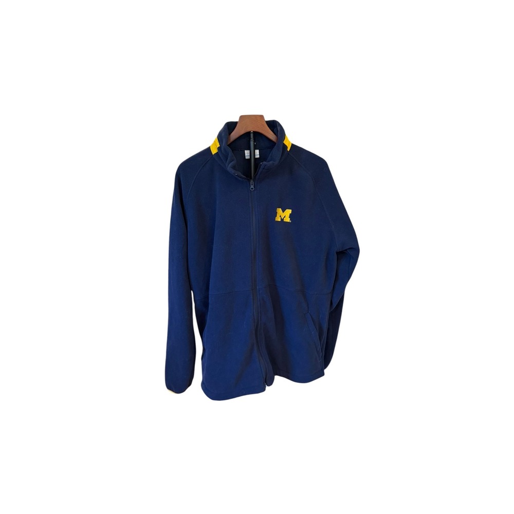 Columbia University of Michigan Wolverines Fleece Jacket Mens XL Navy Blue Zip
